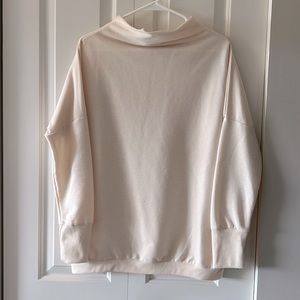 Oversize cream cowl neck top